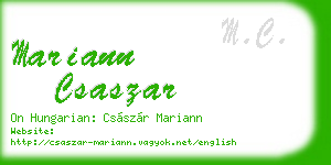 mariann csaszar business card
