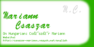 mariann csaszar business card